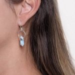 Rare Genuine Larimar Crystal Point Earrings - Image 6