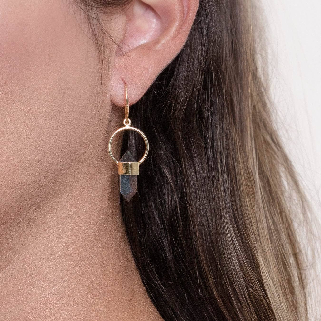 Studio-Session-50662 Labradorite Crystal Point Earrings - Image 4