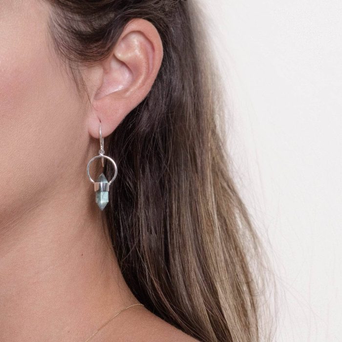 Labradorite Crystal Point Earrings - Image 6