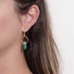 Genuine Malachite Crystal Point Earrings - Image 5