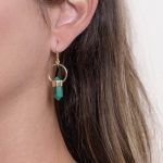 Genuine Malachite Crystal Point Earrings - Image 2