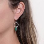 Genuine Malachite Crystal Point Earrings - Image 6