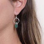 Genuine Malachite Crystal Point Earrings - Image 8