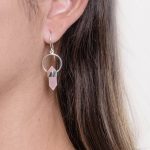 Rose Quartz Crystal Point Earrings - Image 2