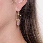Rose Quartz Crystal Point Earrings - Image 6