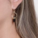 Black Tourmaline Crystal Point Earrings - Image 6