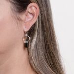 Black Tourmaline Crystal Point Earrings - Image 4