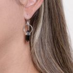 Black Tourmaline Crystal Point Earrings - Image 2