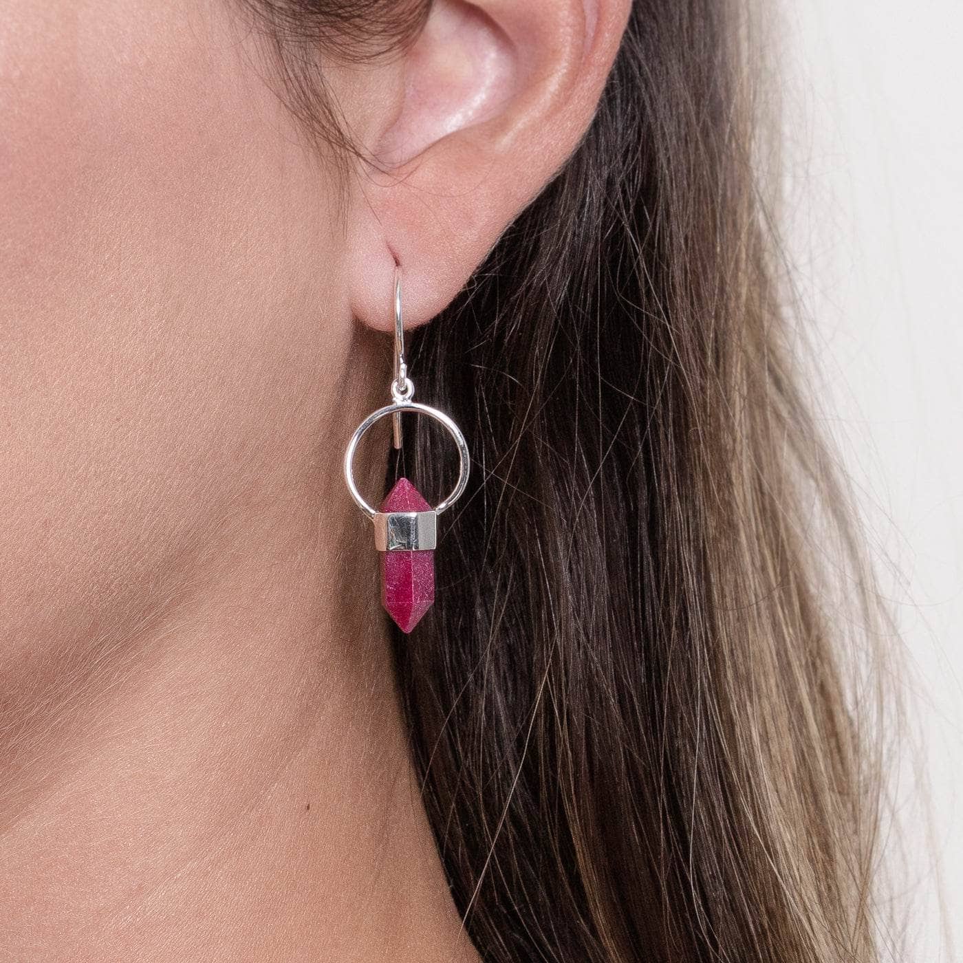 Studio-Session-50922 Ruby Crystal Point Earrings - Image 8