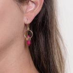 Ruby Crystal Point Earrings - Image 2
