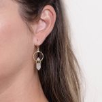 Rainbow Moonstone Crystal Point Earrings - Image 8