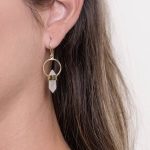 Rainbow Moonstone Crystal Point Earrings - Image 6