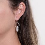 Rainbow Moonstone Crystal Point Earrings - Image 4