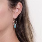 Genuine Turquoise Crystal Point Earring - Image 4