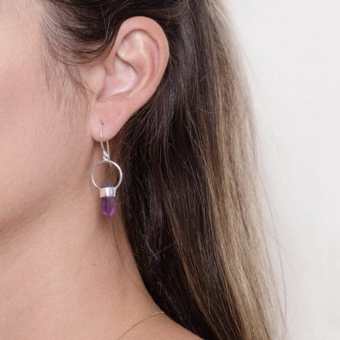 Amethyst Crystal Point Earrings - Image 6