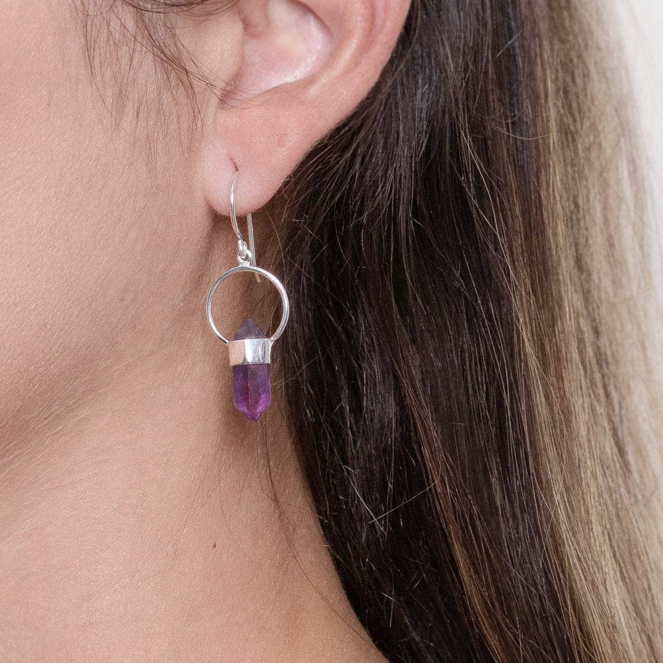 Studio-Session-51062 Amethyst Crystal Point Earrings - Image 8