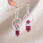 Ruby Crystal Point Earrings - Image 4