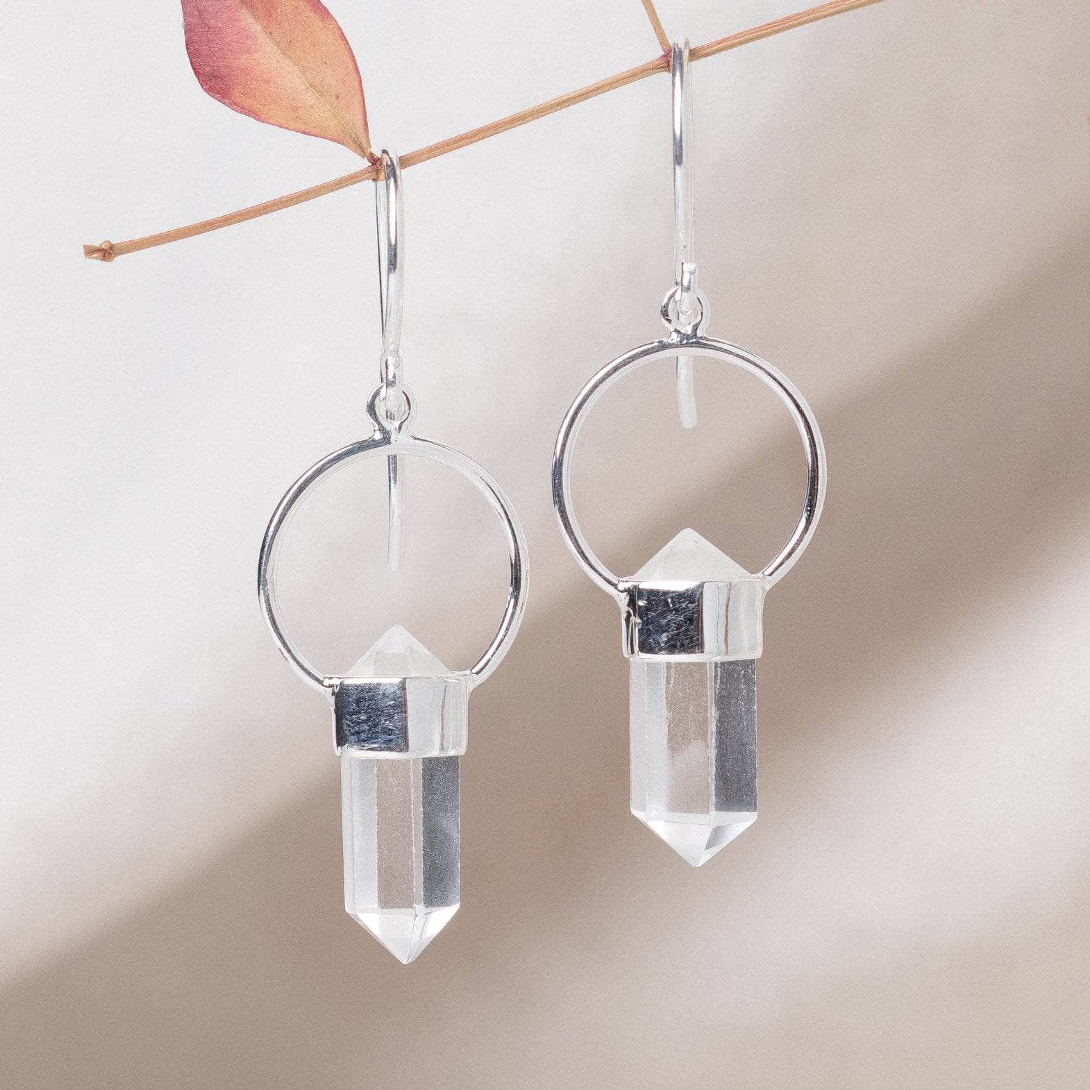 Studio-Session-5130 Clear Quartz Crystal Point Earrings - Image 1