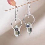 Green Amethyst Crystal Point Earrings - Image 4