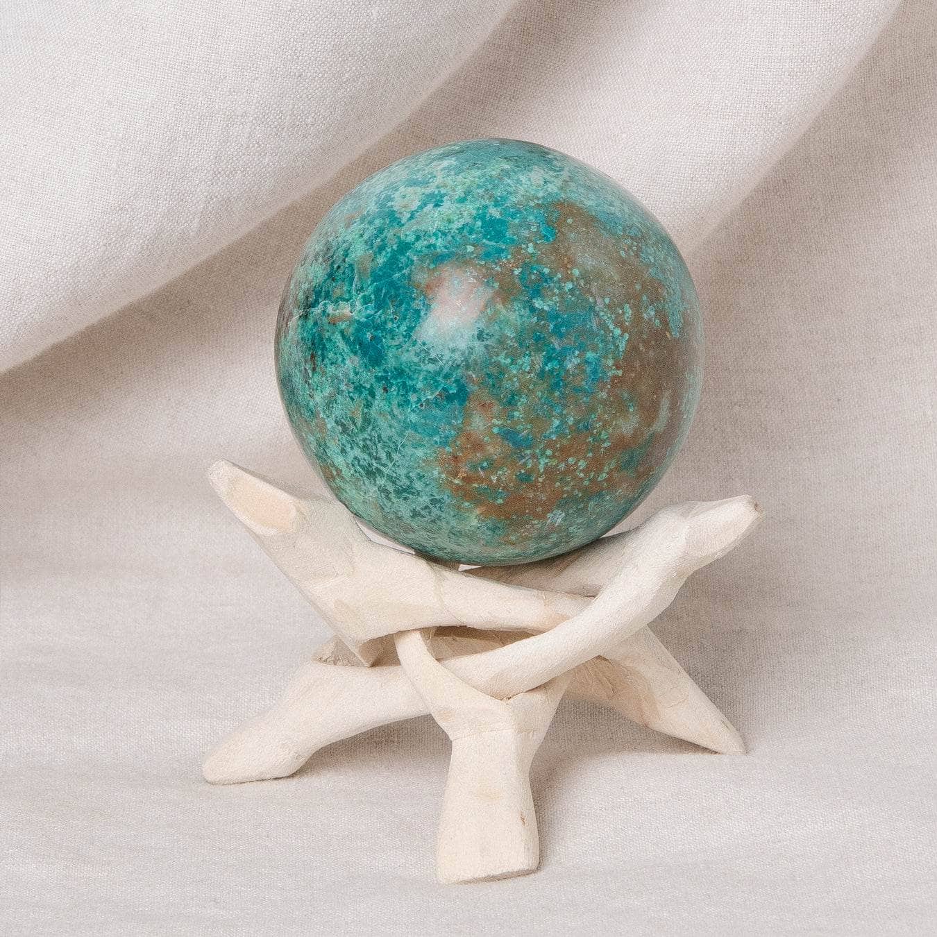 Studio-Session-5202 Natural Peruvian Turquoise Sphere - AAA Premium Quality - Image 2
