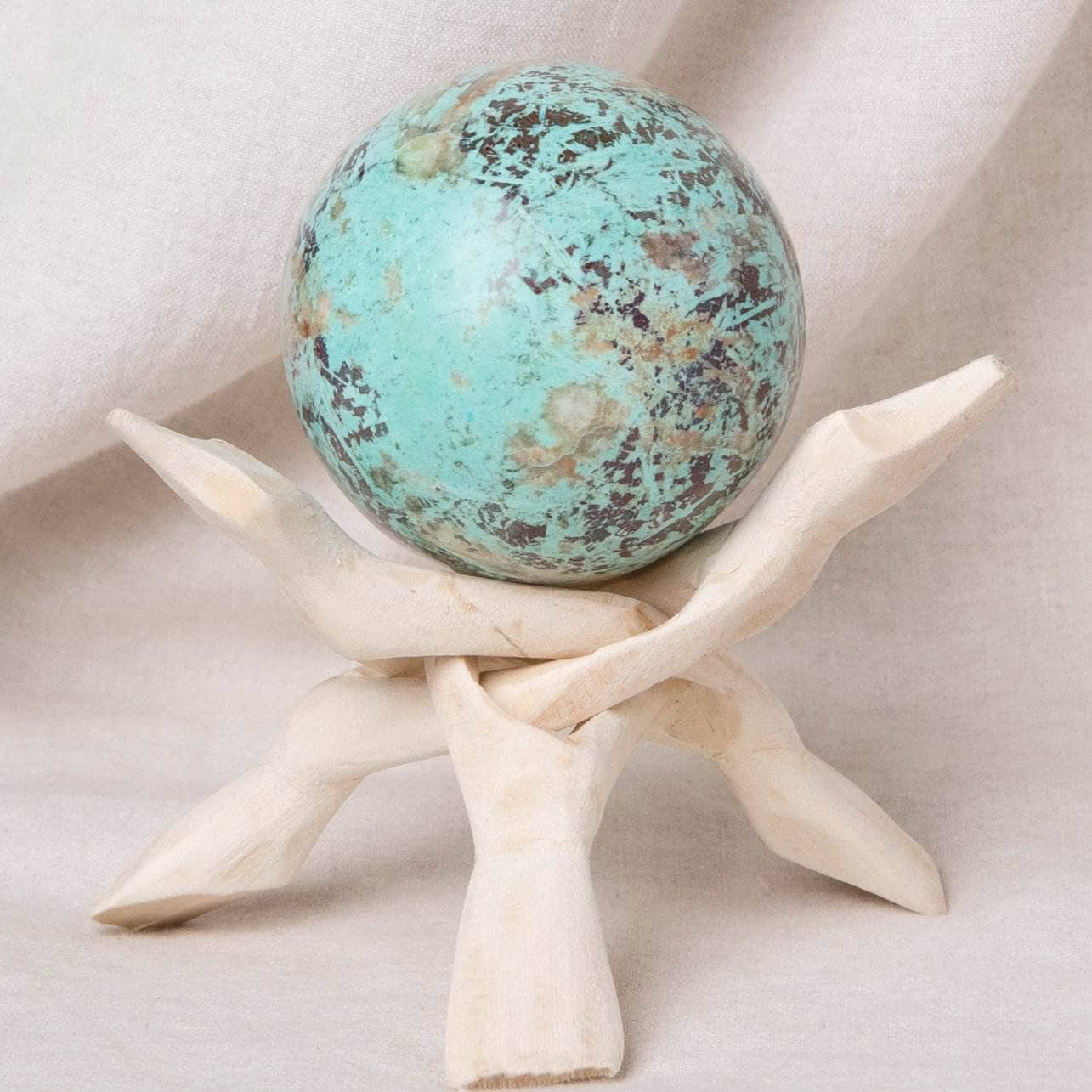Studio-Session-5216 Natural Peruvian Turquoise Sphere - AAA Premium Quality - Image 4