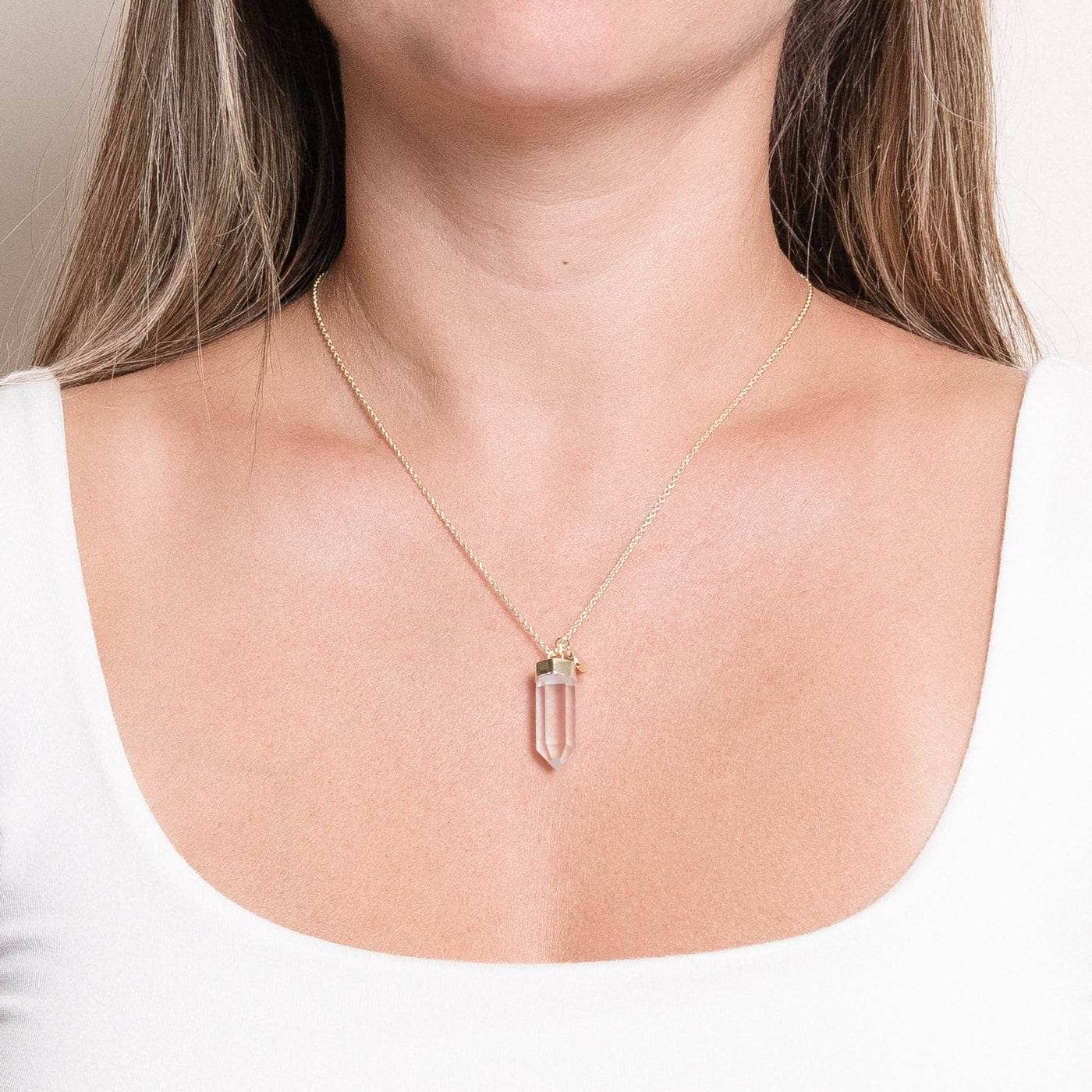 Studio-Session-5833 Clear Quartz Crystal Point Necklace - Image 5