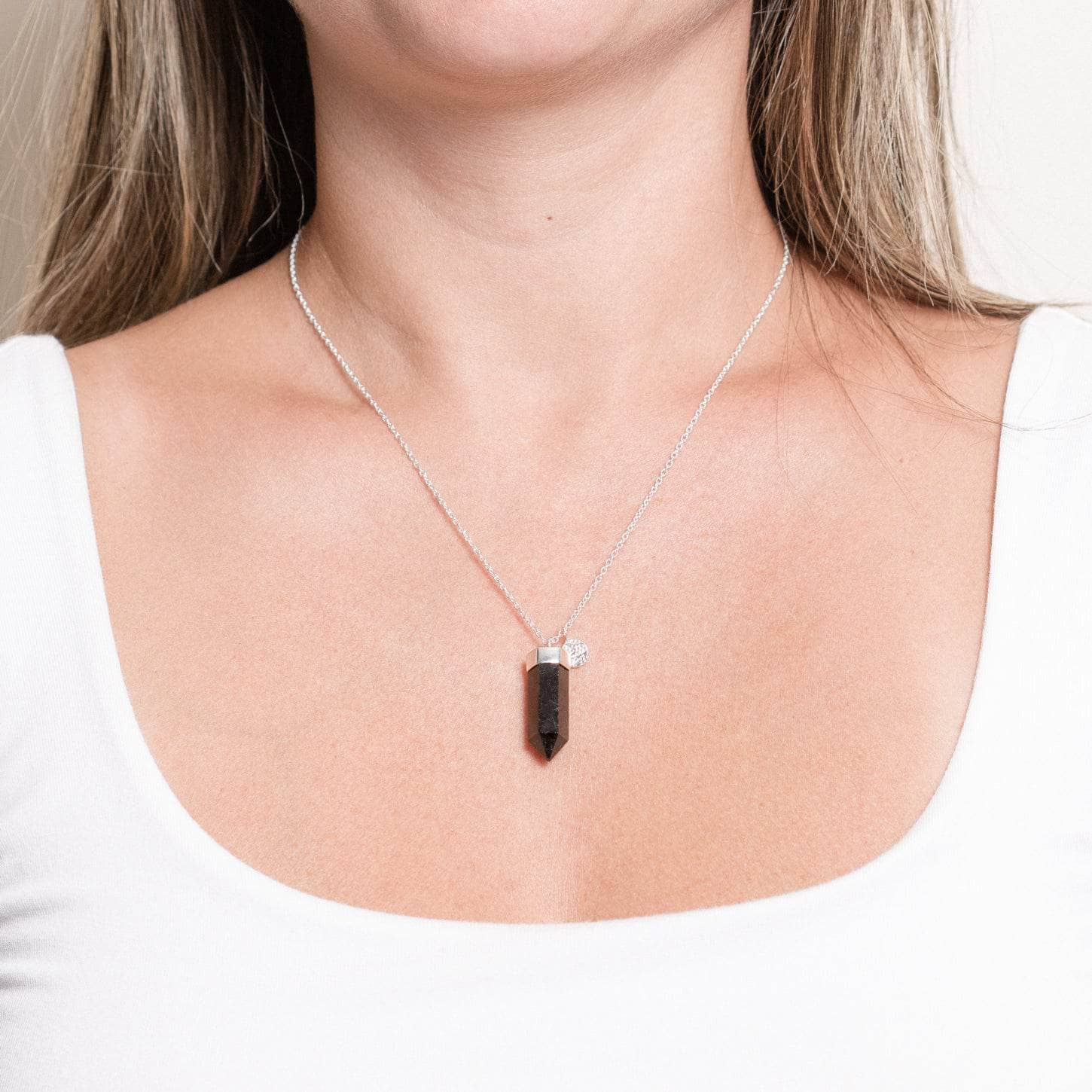 Studio-Session-5844 Black Tourmaline Crystal Point Necklace - Image 5