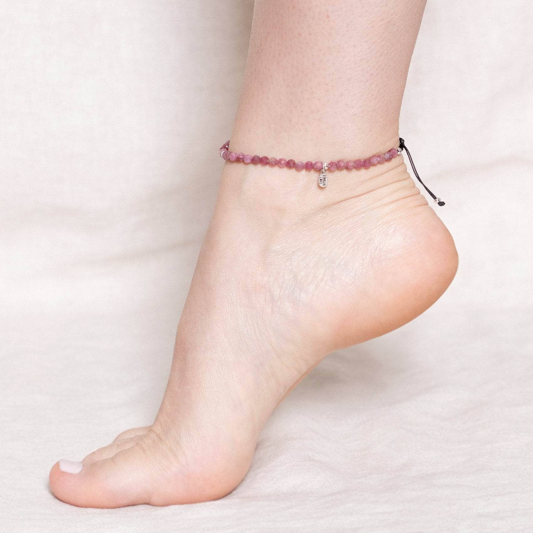 Studio-Session-5933 Pink Tourmaline Energy Anklet - AAA Premium Quality - Image 1
