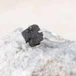 Black Tourmaline Raw Freeform Gold or Silver Ring - Image 5