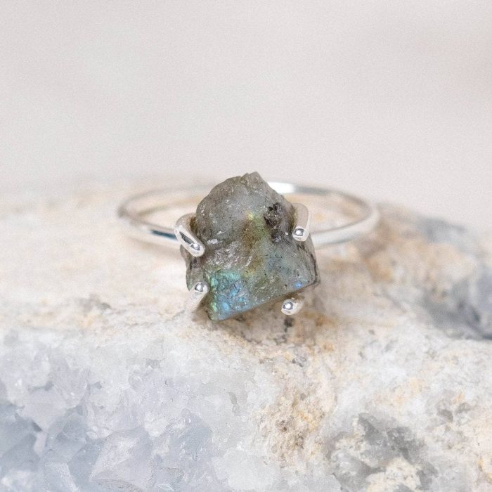 Labradorite Raw Freeform Gold or Silver Ring - Image 3