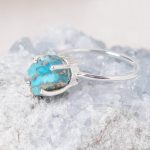 Natural Turquoise Raw Freeform Gold or Silver Ring - Image 9
