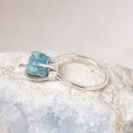 Natural Turquoise Raw Freeform Gold or Silver Ring - Image 10