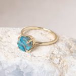 Natural Turquoise Raw Freeform Gold or Silver Ring - Image 4