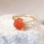 Carnelian Raw Freeform Gold or Silver Ring - Image 3