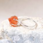 Carnelian Raw Freeform Gold or Silver Ring - Image 8