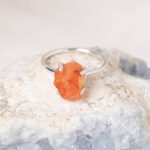 Carnelian Raw Freeform Gold or Silver Ring - Image 7