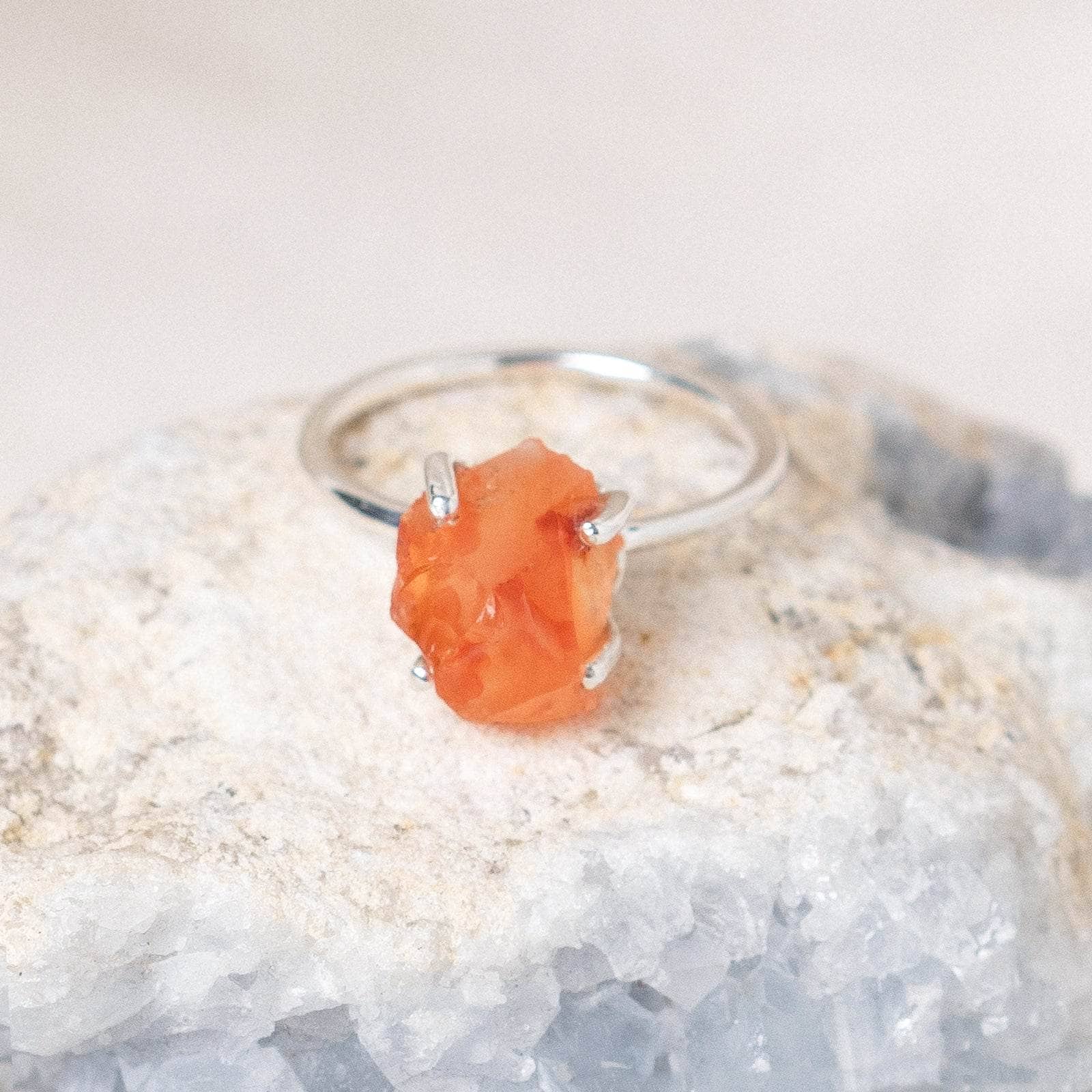 Studio-Session-6281 Carnelian Raw Freeform Gold or Silver Ring - Image 7
