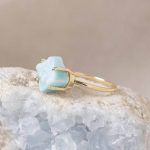 Rare Genuine Larimar Raw Freeform Gold or Silver Ring - Image 8