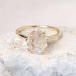 Clear Quartz Raw Freeform Gold or Silver Ring - Image 3