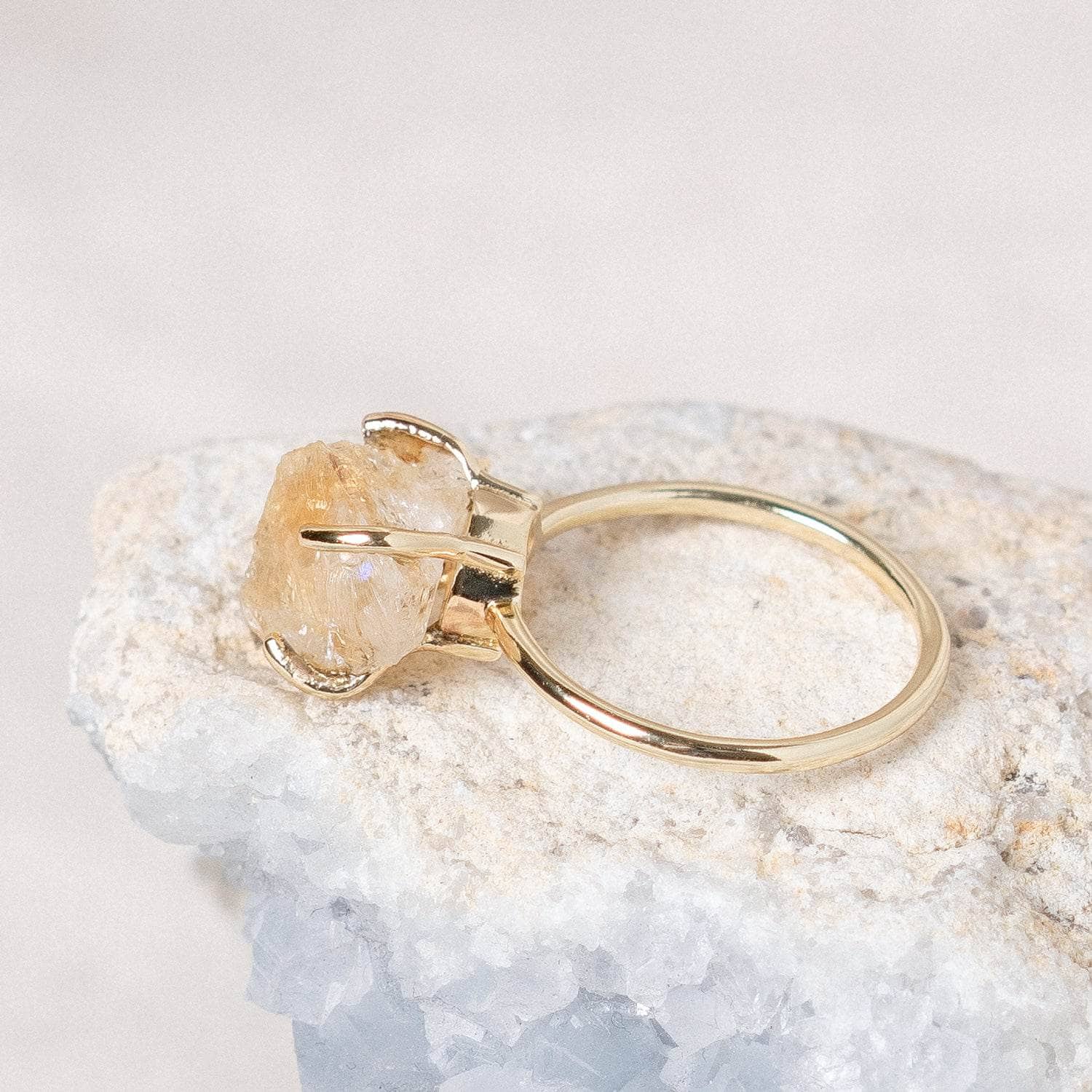 Studio-Session-6337 Citrine Raw Freeform Gold or Silver Ring - Image 4
