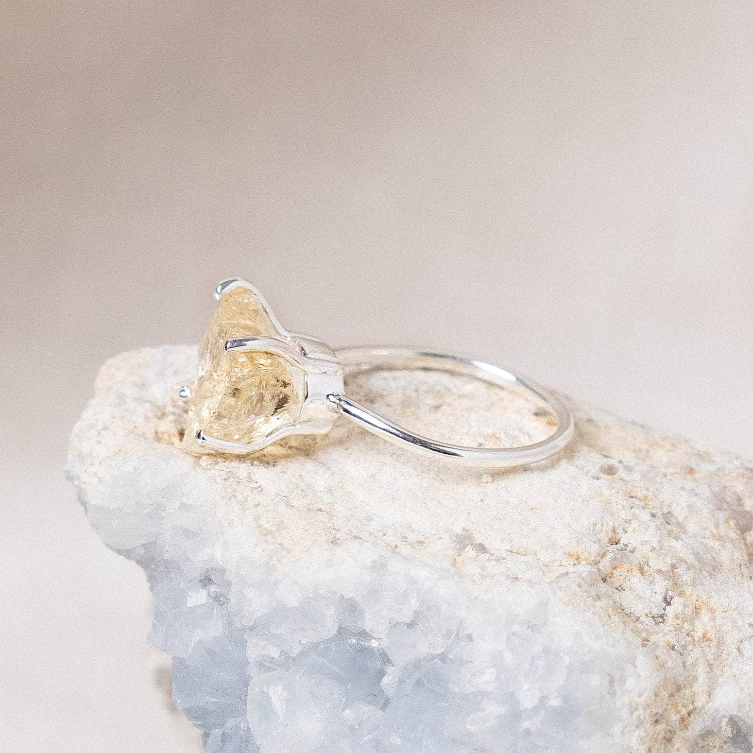 Studio-Session-6343 Citrine Raw Freeform Gold or Silver Ring - Image 9
