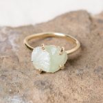 Prehnite Raw Freeform Gold or Silver Ring - Image 3