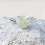 Prehnite Raw Freeform Gold or Silver Ring - Image 7