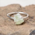 Prehnite Raw Freeform Gold or Silver Ring - Image 8