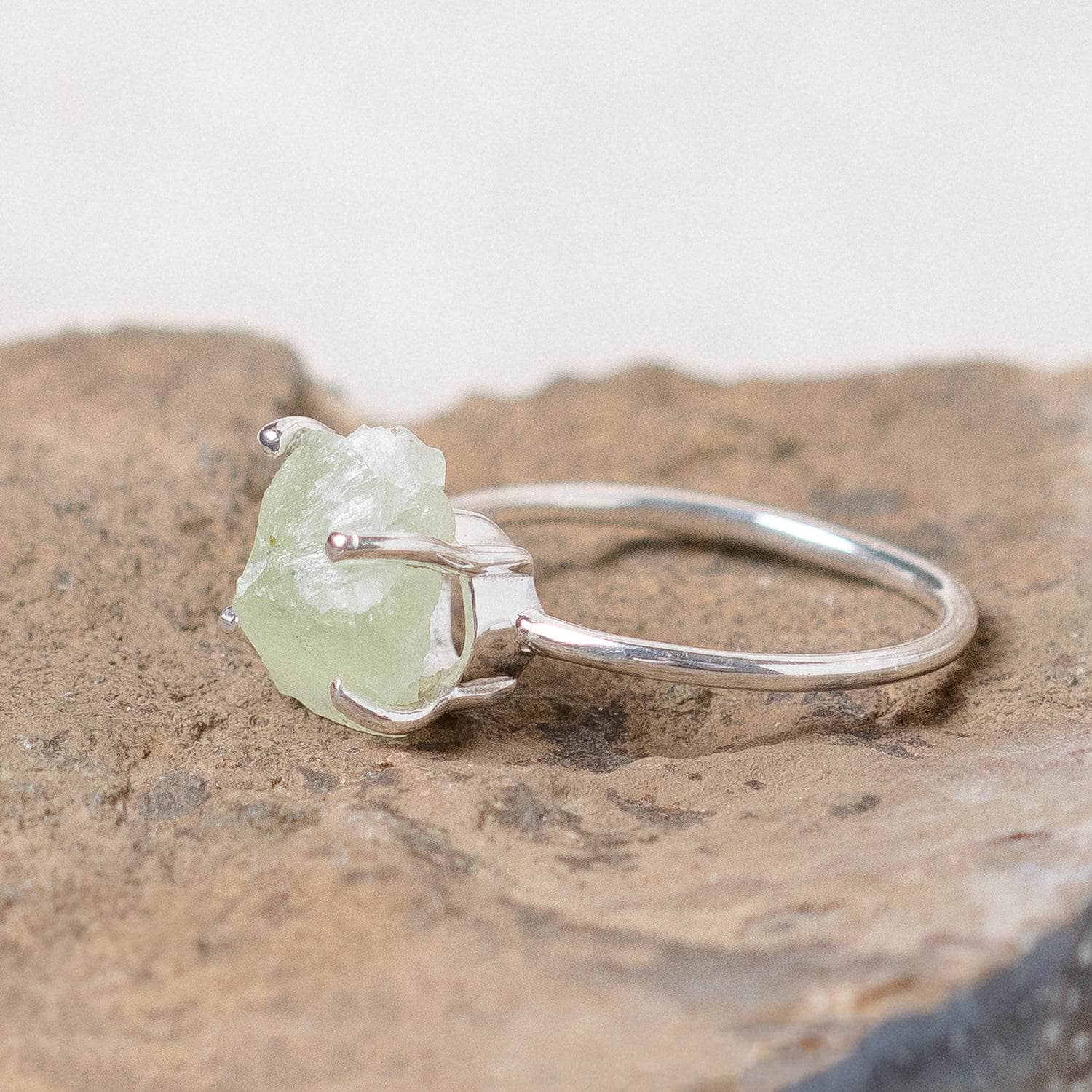 Studio-Session-6383 Prehnite Raw Freeform Gold or Silver Ring - Image 9