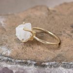 Rainbow Moonstone Raw Freeform Gold or Silver Ring - Image 10
