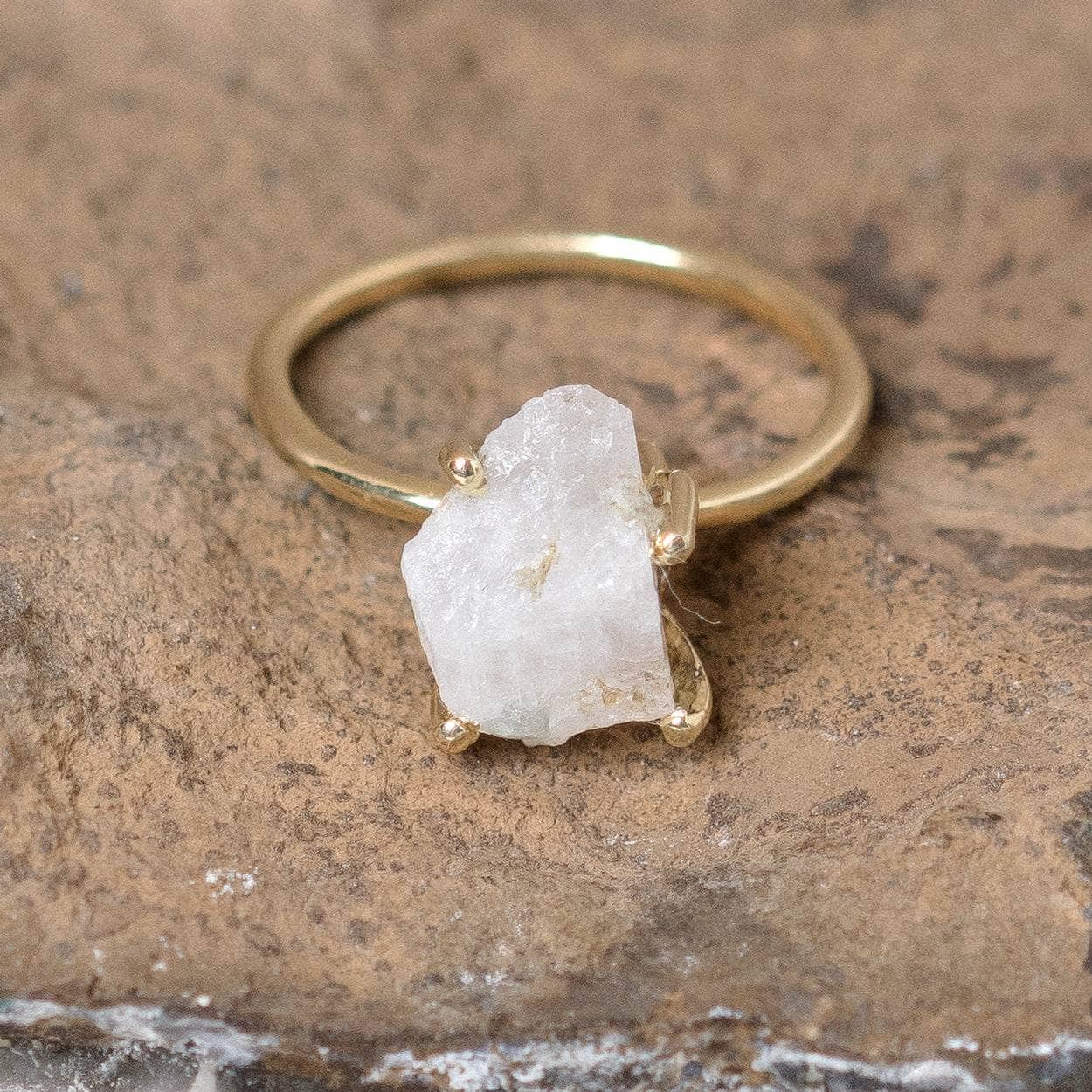 Studio-Session-6402 Rainbow Moonstone Raw Freeform Gold or Silver Ring - Image 9
