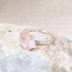 Rose Quartz Raw Freeform Gold or Silver Ring - Image 10