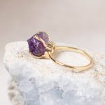 Amethyst Raw Freeform Gold or Silver Ring - Image 3