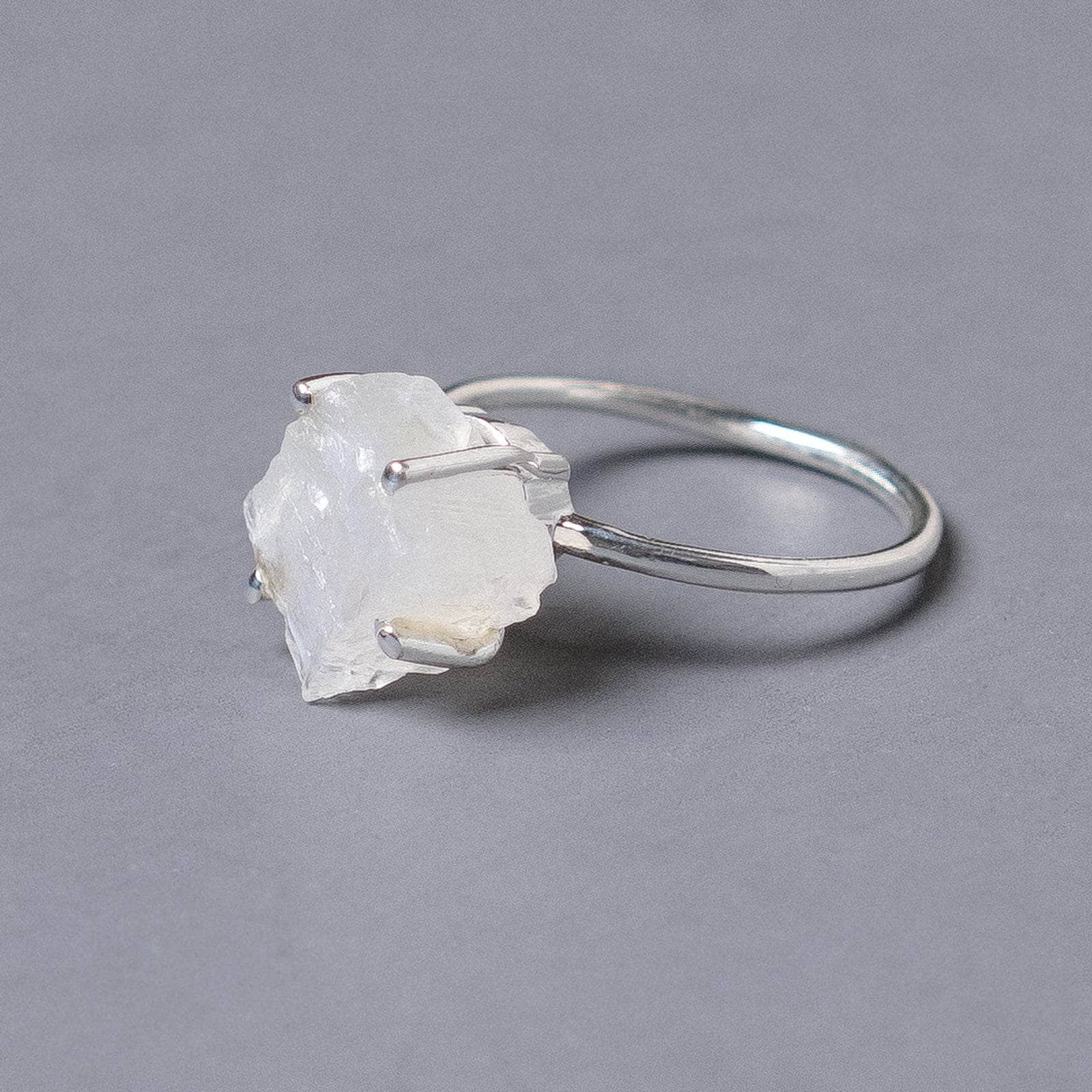 Studio-Session-6632 Rainbow Moonstone Raw Freeform Gold or Silver Ring - Image 5